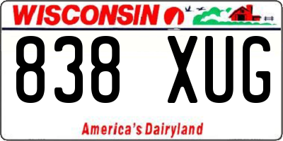 WI license plate 838XUG