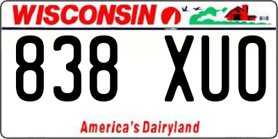 WI license plate 838XUO