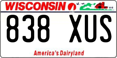 WI license plate 838XUS