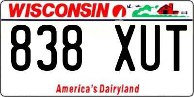 WI license plate 838XUT