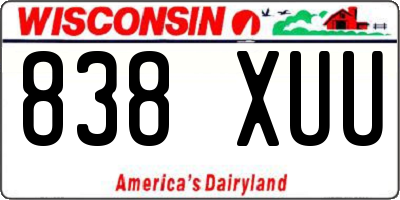 WI license plate 838XUU