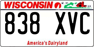 WI license plate 838XVC