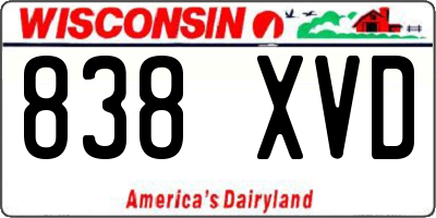 WI license plate 838XVD