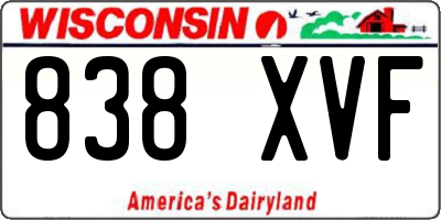WI license plate 838XVF
