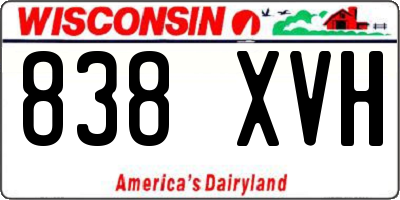 WI license plate 838XVH