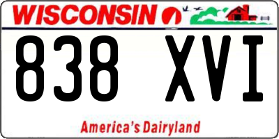 WI license plate 838XVI