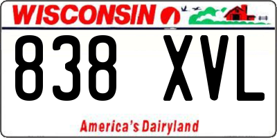 WI license plate 838XVL