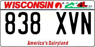 WI license plate 838XVN