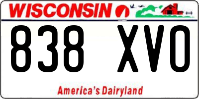 WI license plate 838XVO