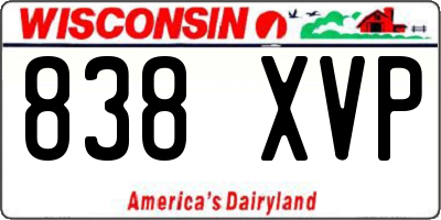 WI license plate 838XVP