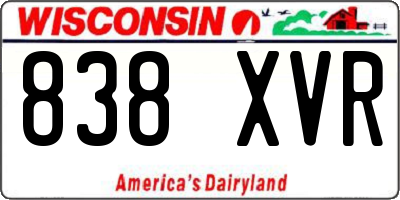 WI license plate 838XVR