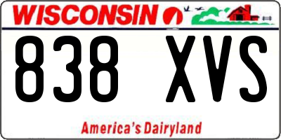 WI license plate 838XVS