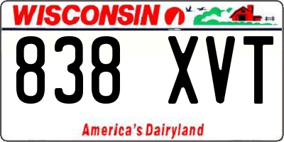 WI license plate 838XVT
