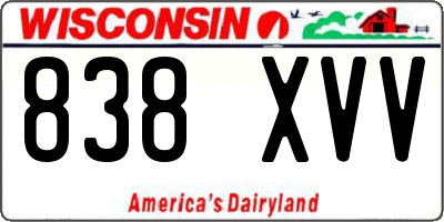 WI license plate 838XVV