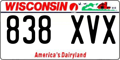 WI license plate 838XVX