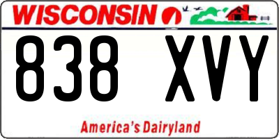 WI license plate 838XVY