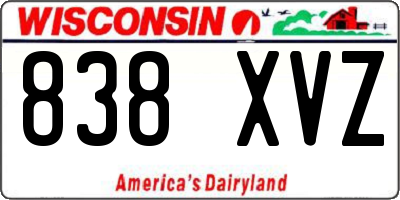 WI license plate 838XVZ