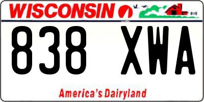 WI license plate 838XWA