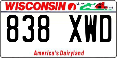 WI license plate 838XWD