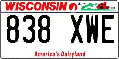 WI license plate 838XWE