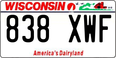 WI license plate 838XWF