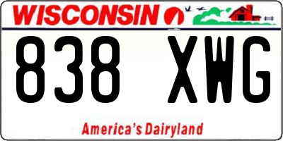 WI license plate 838XWG