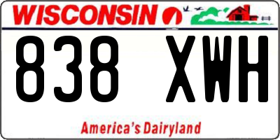 WI license plate 838XWH