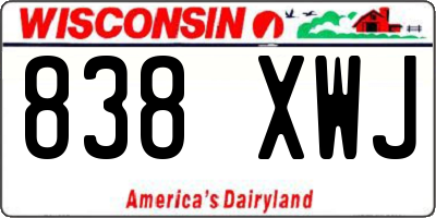 WI license plate 838XWJ