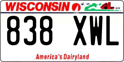 WI license plate 838XWL