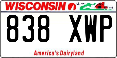WI license plate 838XWP