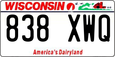 WI license plate 838XWQ