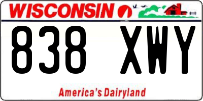 WI license plate 838XWY