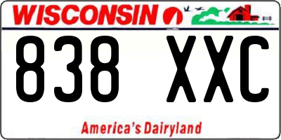 WI license plate 838XXC