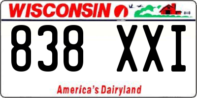 WI license plate 838XXI