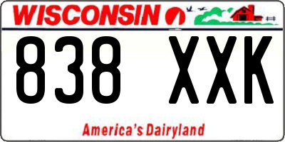 WI license plate 838XXK