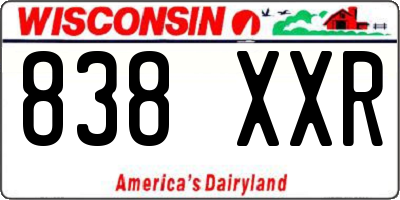 WI license plate 838XXR