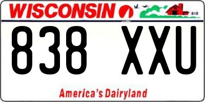WI license plate 838XXU