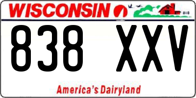 WI license plate 838XXV