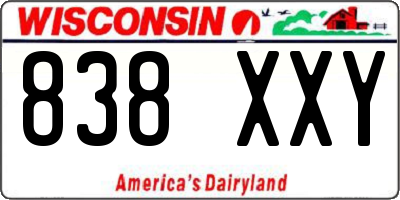 WI license plate 838XXY