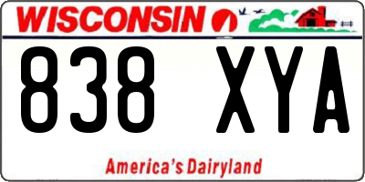 WI license plate 838XYA