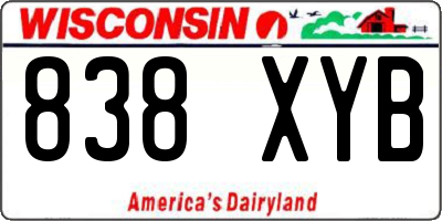 WI license plate 838XYB