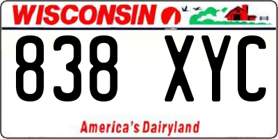 WI license plate 838XYC