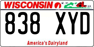 WI license plate 838XYD
