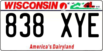 WI license plate 838XYE
