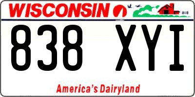 WI license plate 838XYI