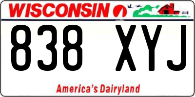 WI license plate 838XYJ