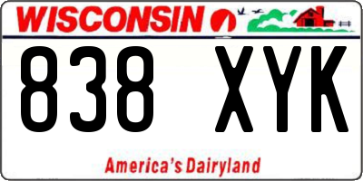 WI license plate 838XYK