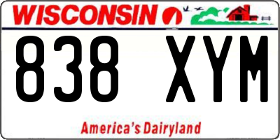 WI license plate 838XYM