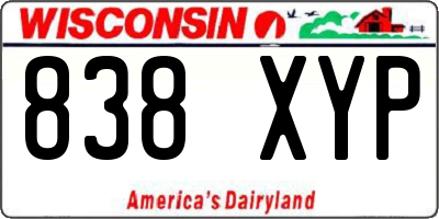 WI license plate 838XYP