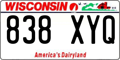 WI license plate 838XYQ